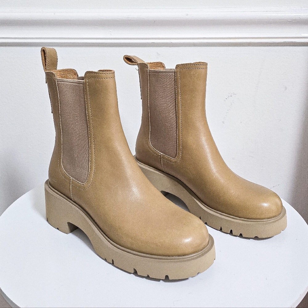 Camper Milah beige Chelsea leather boots size 38 - Picture 1 of 11